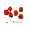 10 perles en forme de fleur en verre ROUGE trou transversale, 7 par 5 mm, DIY 