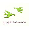 4 Estampes  pendentif  VERT PISTACHE OISEAU 12 mm, DIY 