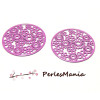 4 Estampes  filigrane ROSE FUSCHIA MULTI FLEURS de 20 mm, DIY 