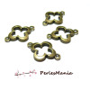 10 pendentifs connecteur FLEUR trèfle ref190 BRONZE , DIY 