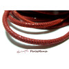 20 cm Cordon Cuir Veritable ROUGE PAILLETE 5mm H302A, DIY 