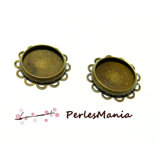 10 support de pendentif Vague Plat 12mm BRONZE ID 26854, DIY 