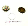 support de pendentif Vague Plat 12mm BRONZE ID 26854 et 10 cabochons en verre transparents ( vendu sans image digitale ) en 12mm
