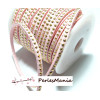 5 mètre de cordon de suédine strass cloutée DORE aspect Daim une rangée facettée ROSE PALE H210 