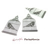 2 ESTAMPES FILIGRANE GRANDE cage OISEAU EN ACIER INOXYDABLE 38mm, DIY 