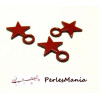 10 Estampes  pendentif Petites etoile Rouge foncé 7 mm, DIY 
