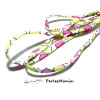 1 m ruban biais spaghetti  POP ART Rose 7mm JP007 