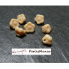 10 perles en forme de fleur en verre BEIGE trou transversale, 7 par 5 mm, DIY 