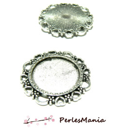 Pendentifs ARTY Coeur Vintage pour Cabochon 16mm Argent Antique