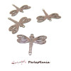 4 Estampes  pendentif  MARRON CLAIRE Libellule 14 mm, DIY 