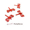 4 Estampes  pendentif  ROUGE Libellule 14 mm, DIY 