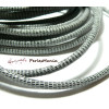 20 cm Cordon Cuir Veritable GRIS PAILLETE 5mm H302D, DIY 