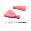 50 minin pompons breloque passementière COTON ROSE BONBON 25mm 