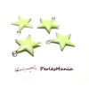10 sequins médaillons émaillés BIFACE ETOILE  12mm Jaune vert Pastel  DIY 