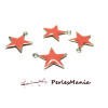 10 sequins médaillons émaillés BIFACE ETOILE  12mm CORAIL,  DIY 
