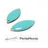10 sequins médaillons émaillés BIFACE NAVETTES  23mm TURQUOISE,  DIY 