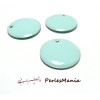 10 sequins médaillons émaillés BIFACE ROND  8mm Bleu Pale,  DIY 