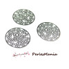 4 Estampes  filigrane  MULTI FLEURS  ARGENT PLATINE de 20 mm, DIY 