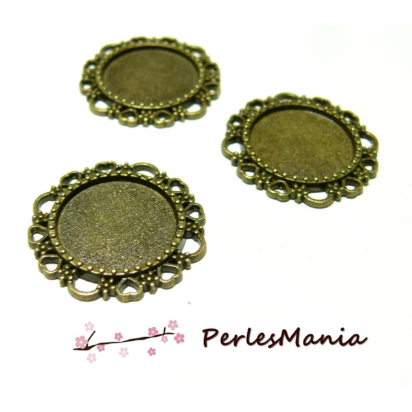 Pendentifs ARTY Coeur Vintage pour Cabochon 16mm Bronze – DIY