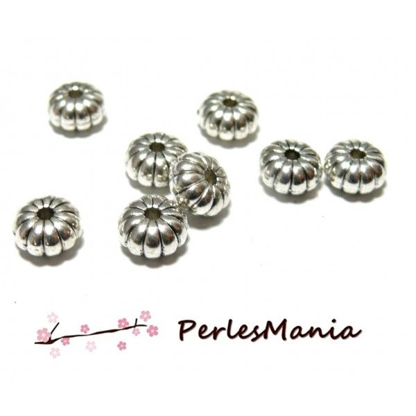 40 perles  intercalaires Potiron Vieil argent 2Y1601 pour création de Bijoux, DIY 