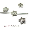 Pendentif perles intercalaire ETOILE et TREFLE BIFACE ref 238 VIEIL ARGENT, DIY