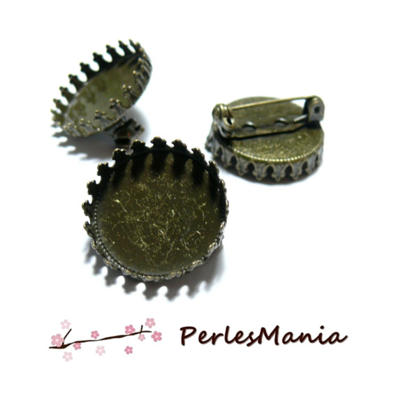 Supports de Broche Griffe 20mm Bronze – Plateau Cabochon 20mm Laiton