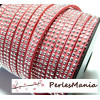 1m de cordon de suédine strass argent  aspect Daim double rangée facettée Rose P00505 
