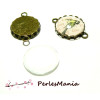 20 pièces: 10 SUPPORT CONNECTEUR ROND VAGUE BRONZE  20mm et 10 cab ID 31904, DIY 