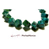 Lot 2 pieces perles CUBE DIAGONALE Chrysocolla bleu verte 12mm 