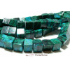 Lot 5 pieces perles CUBE Chrysocolla bleu verte carré 8mm, DIY 