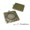 10 pendentifs carré retro Lierre  36mm ref 33  Bronze, DIY 