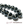 Lot 6 pieces perles Ronde facetée AGATE TIBETAINE 12mm Modèle C, DIY 