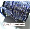 1m de cordon de suédine strass doré aspect Daim double rangée facettée Bleu nuit P00519 