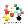 10 cabochons Résine  ref HR025 Fleur mulit color 14 par 6mm 
