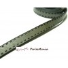 1m Cordon Simili Cuir style Surpiqué  PLAT 10mm GRIS, DIY 