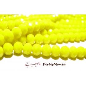 1 fil d'environ 89 perles Rondelles Verre Facettée  JAUNE 6 par 4mm Couleur 11 