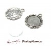 SUPPORTS PENDENTIFS ROSE RETRO Vieil argent 14mm et 20 CABOCHONS PAXH22111