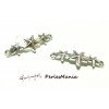 20 CONNECTEURS LIENS 3 ETOILES ARGENT PLATINE 38x13mm ref 353, DIY 