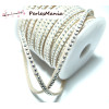 1 rouleau de 18m de cordon de suédine strass  argent  aspect Daim une rangée beige clair H110 