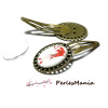 2 pièces: 1 support de barrette clip ARTY FIFTY Bronze OVALE 18 par 25mm ref 111 et 1 cab 