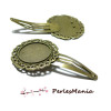 1 support de barrette clip ARTY Volutes Bronze  25mm 2D1240 