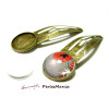 2 pièces: 1 support de barrette clip 16mm BRONZE ref 27994 et 1 cabochon 