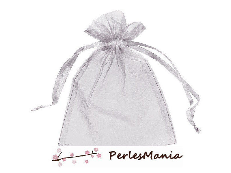 Pochettes organza grises – Environ 10 x 15 cm – Sachets à bijoux