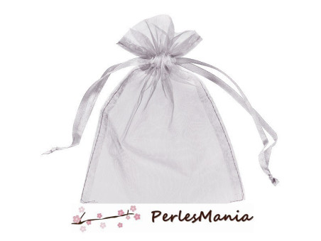 10 pochettes organza GRISE  ( environ 10 par 15cm )  Sachet bijoux 