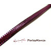 50 cm de cordon plat 6mm ROSE style paillette disco simili cuir, DIY 