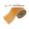 1 rouleau d'environ 195 cm de ruban en toile jute et dentelle ORANGE 6cm de large, DIY 