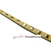 5 Mètre SUEDINE BEIGE CLAIR CLOU CARRES DORE 7x2,5mm, DIY 