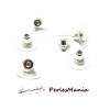 200 embouts, poussoir metal argent et PLASTIQUE pour boucle d'oreille 