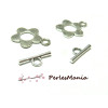 20 sets fermoirs PAX 25D2116 toggle FLEUR VIEIL ARGENT , DIY 