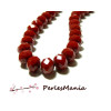 1 fil d'environ 66 perles Rondelles Verre Facettée  ROUGE FONCE 10 par 8mm Couleur 18 
